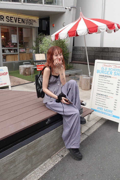 チェックボリュームラフパンツ